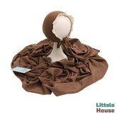 Baby Premium Stretchy Poly Cotton Wrap with Bonnet SR094 | NB | Brown